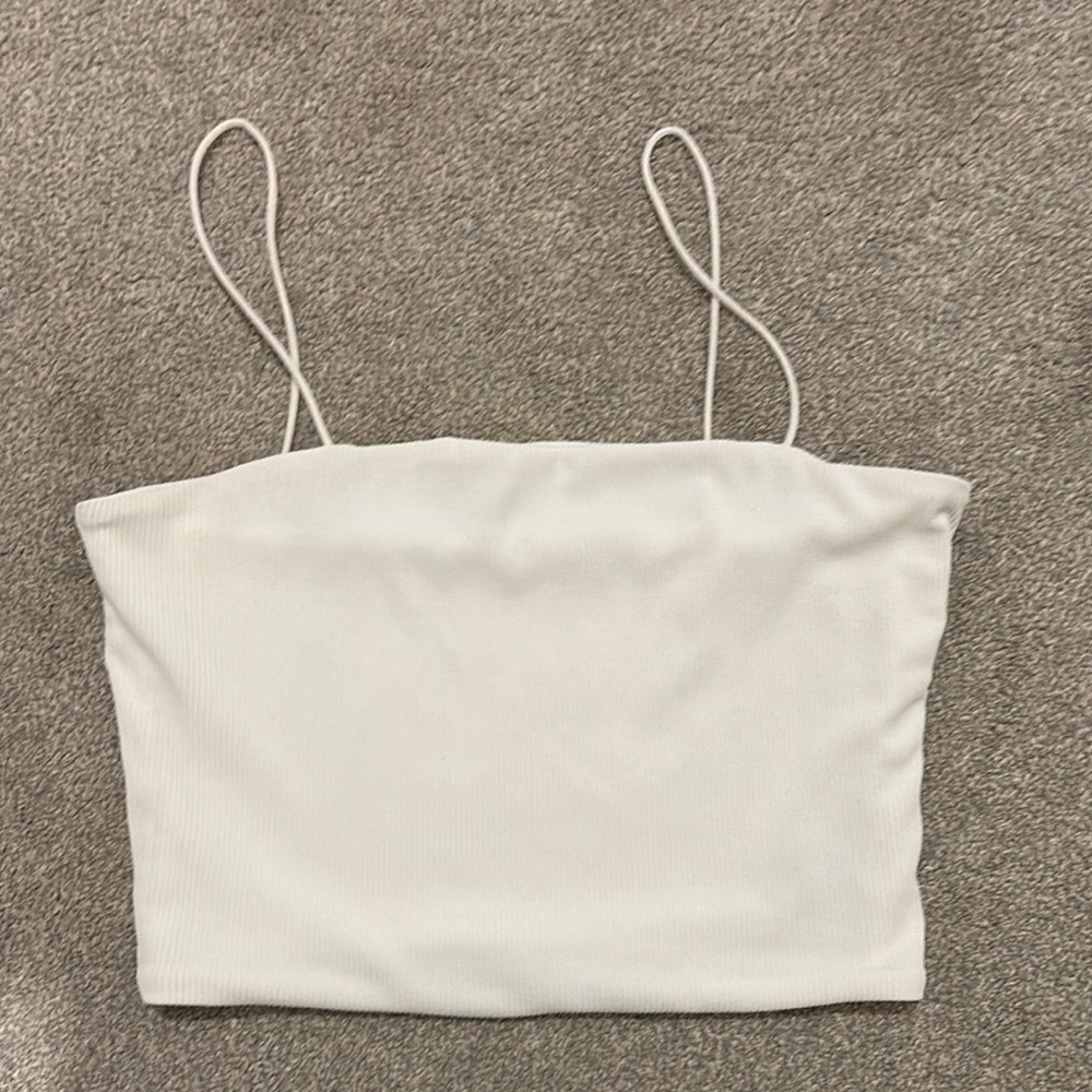 SHEIN white Sleeveless Fitted Crop Camisole